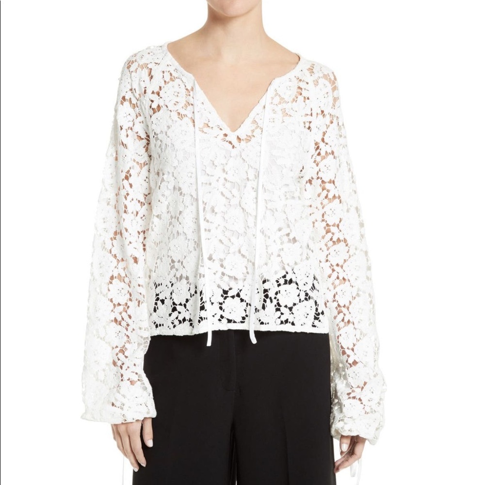 Elizabeth and James white Chantalle lace top size XS